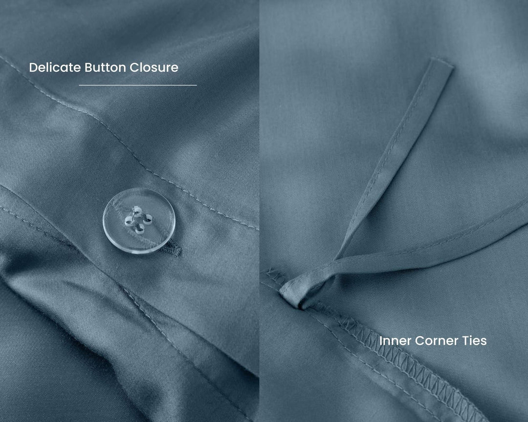 GOKOTTA Bamboo Rayon Duvet Cover Set in Blue - Image 5