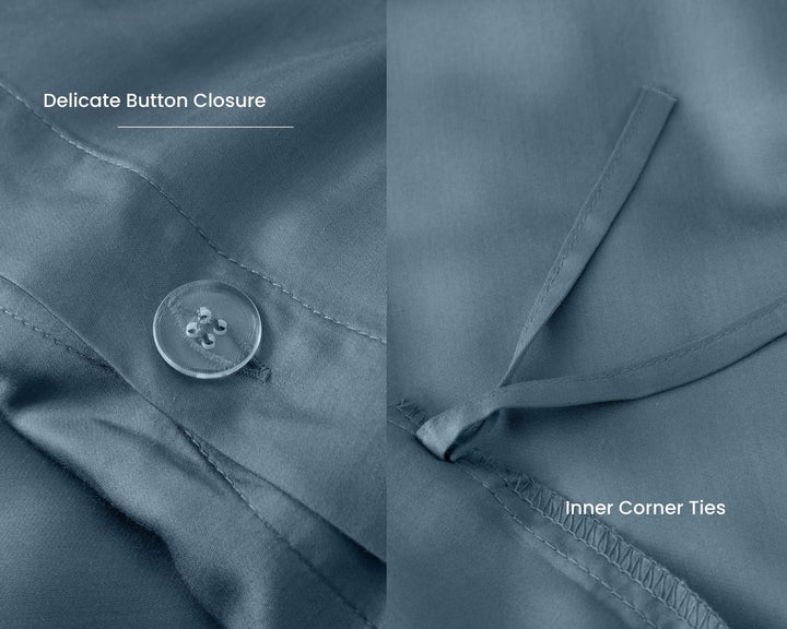 GOKOTTA Bamboo Rayon Duvet Cover Set in Blue - Image 5