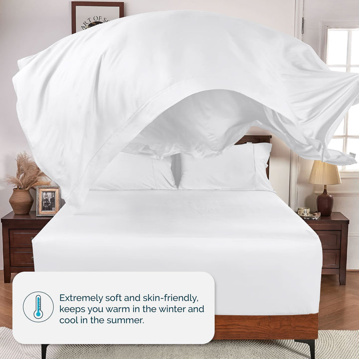 GOKOTTA Bed Sheets Set - AllSeason - Extra Deep Pocket-brightwhite4