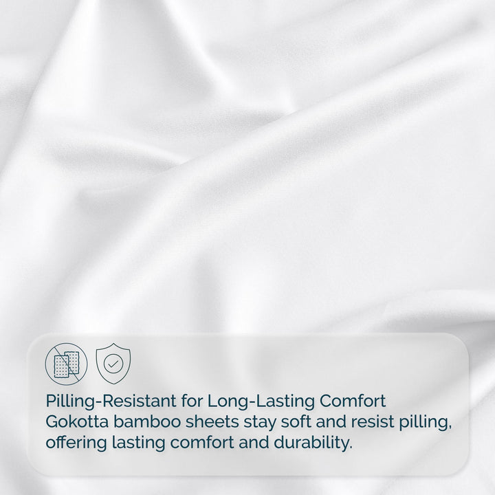 GOKOTTA Bed Sheets Set - AllSeason - Extra Deep Pocket-brightwhite7