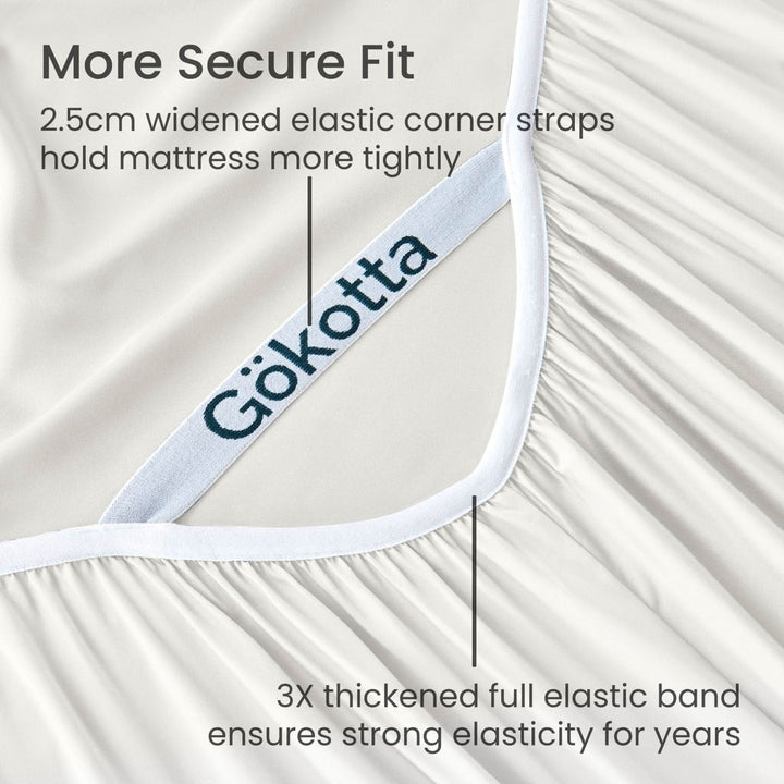 GOKOTTA Bed Sheets Set - AllSeason - Extra Deep Pocket-creamwhite1