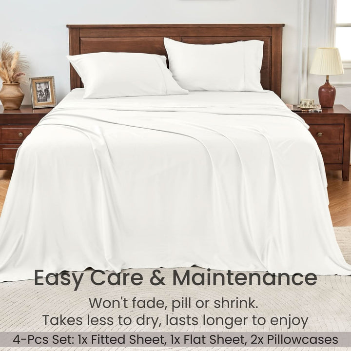 GOKOTTA Bed Sheets Set - AllSeason - Extra Deep Pocket-creamwhite1