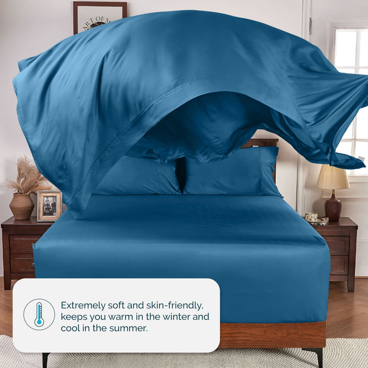 GOKOTTA Bed Sheets Set - AllSeason - Extra Deep Pocket-navyblue3
