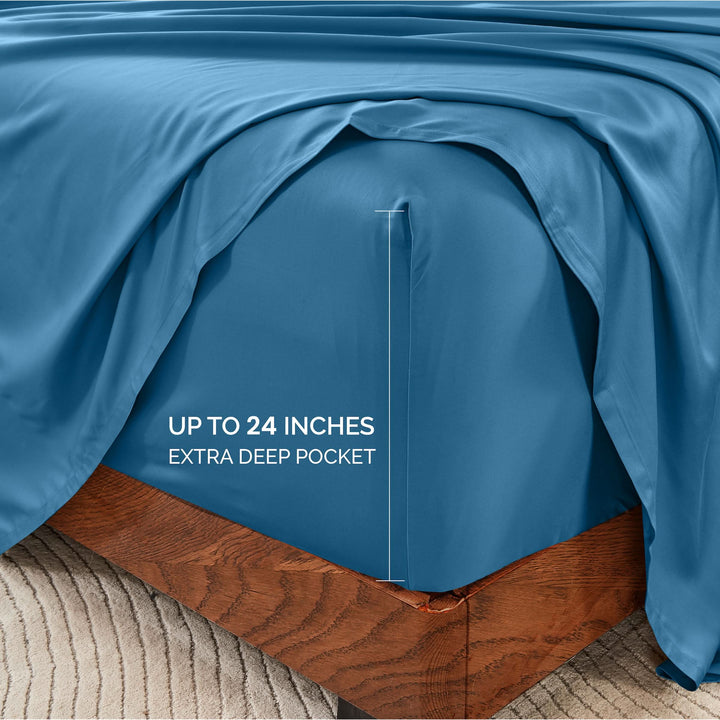 GOKOTTA Bed Sheets Set - AllSeason - Extra Deep Pocket-navyblue1