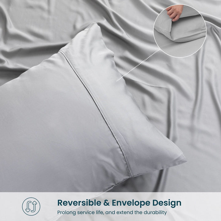 Grey Bamboo Pillowcases by GOKOTTA - Image 5
