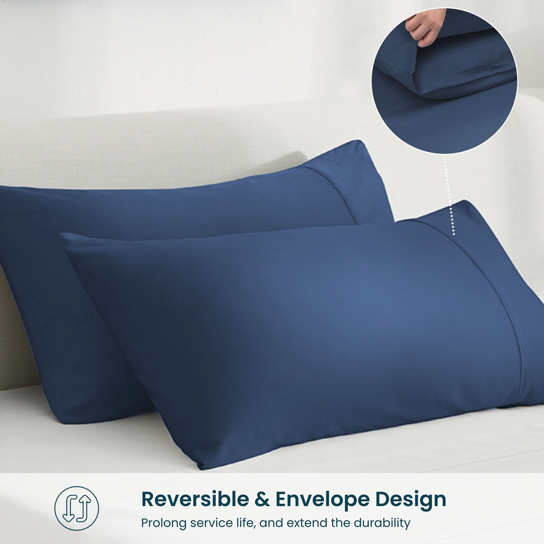 Navy Blue Bamboo Pillowcases by GOKOTTA - Image 4