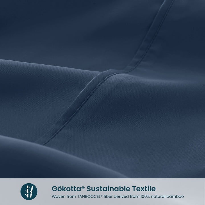 Navy Blue Bamboo Pillowcases by GOKOTTA - Image 5