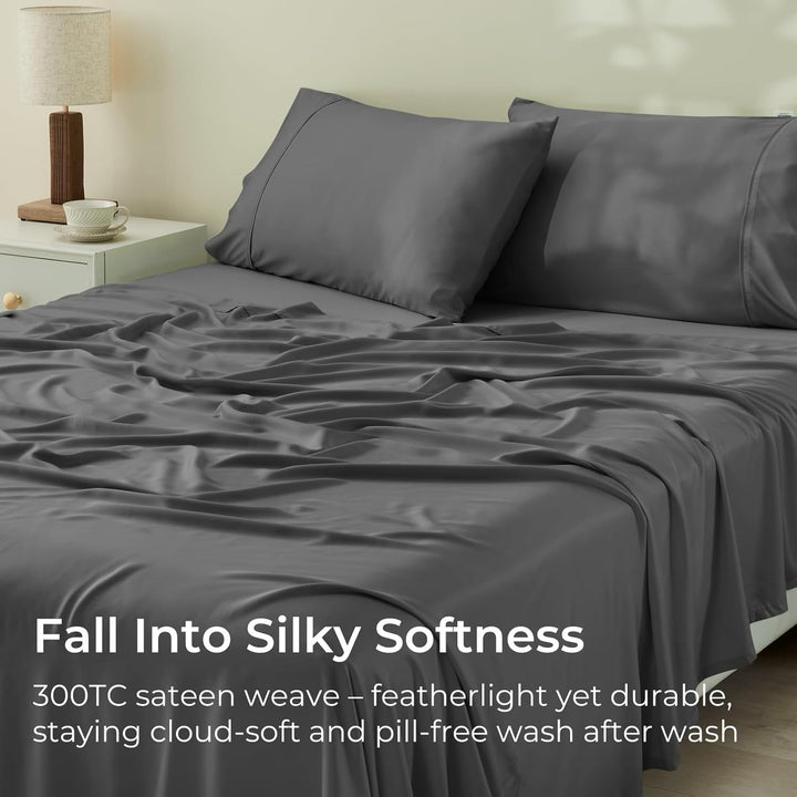 Cooling Bamboo Sheet Set, Dark Grey