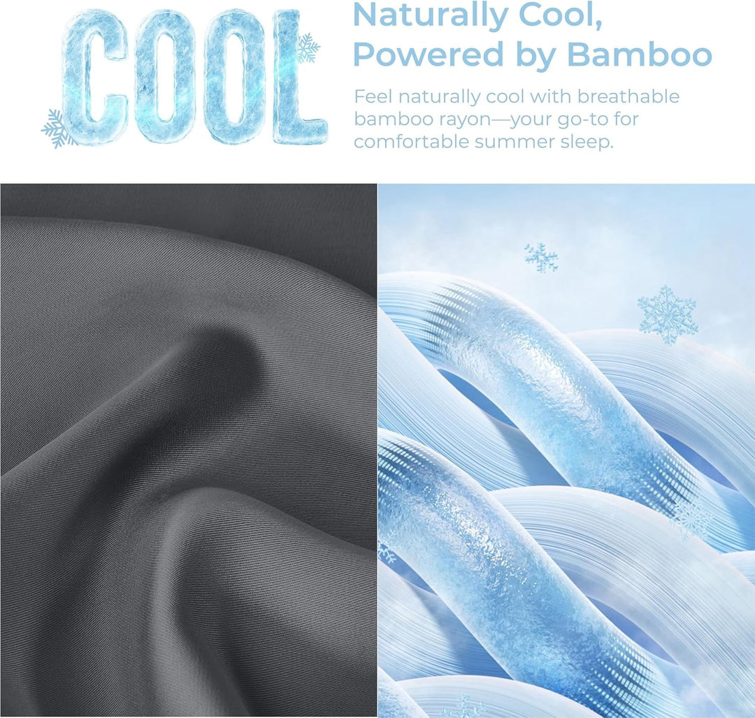 Cooling Bamboo Sheet Set, Dark Grey