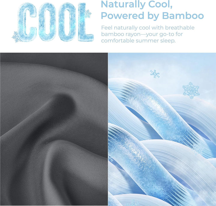 Cooling Bamboo Sheet Set, Dark Grey
